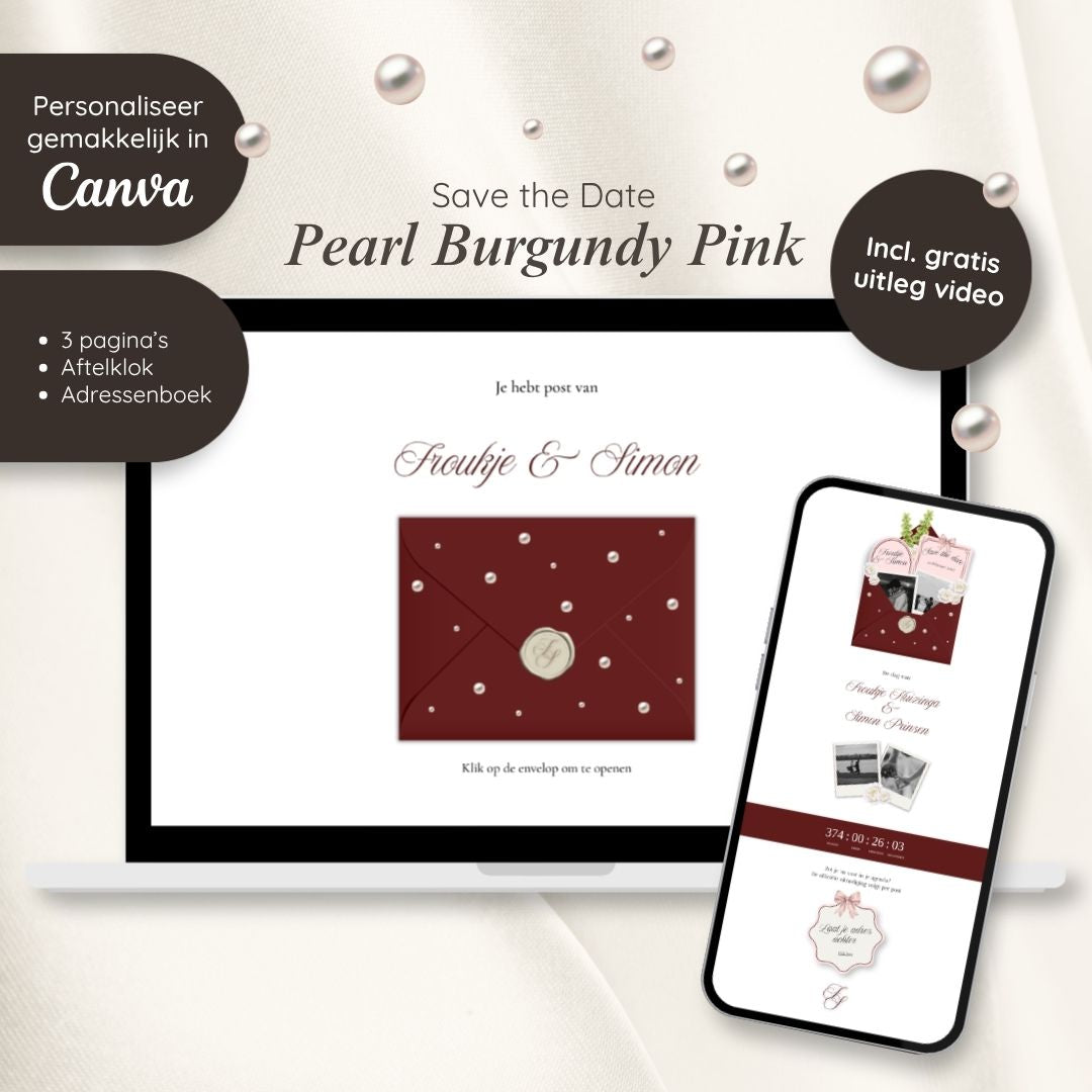 Save the Date // Pearl Burgundy