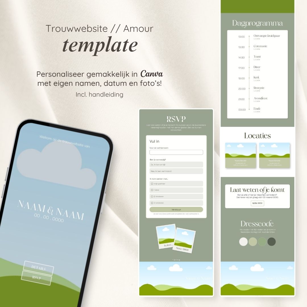Trouwwebsite // Amour Sage Green