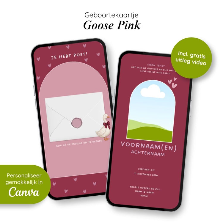 Geboortekaartje // Goose Pink