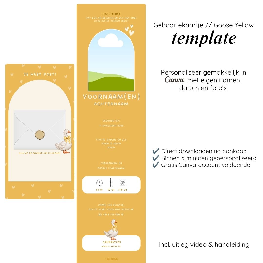 Geboortekaartje // Goose Yellow