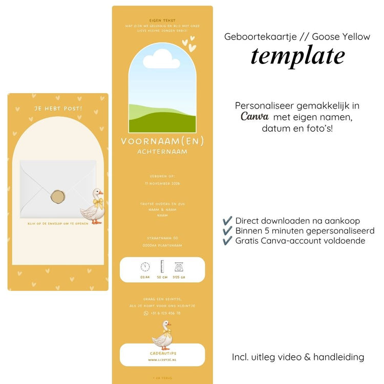 Geboortekaartje // Goose Yellow