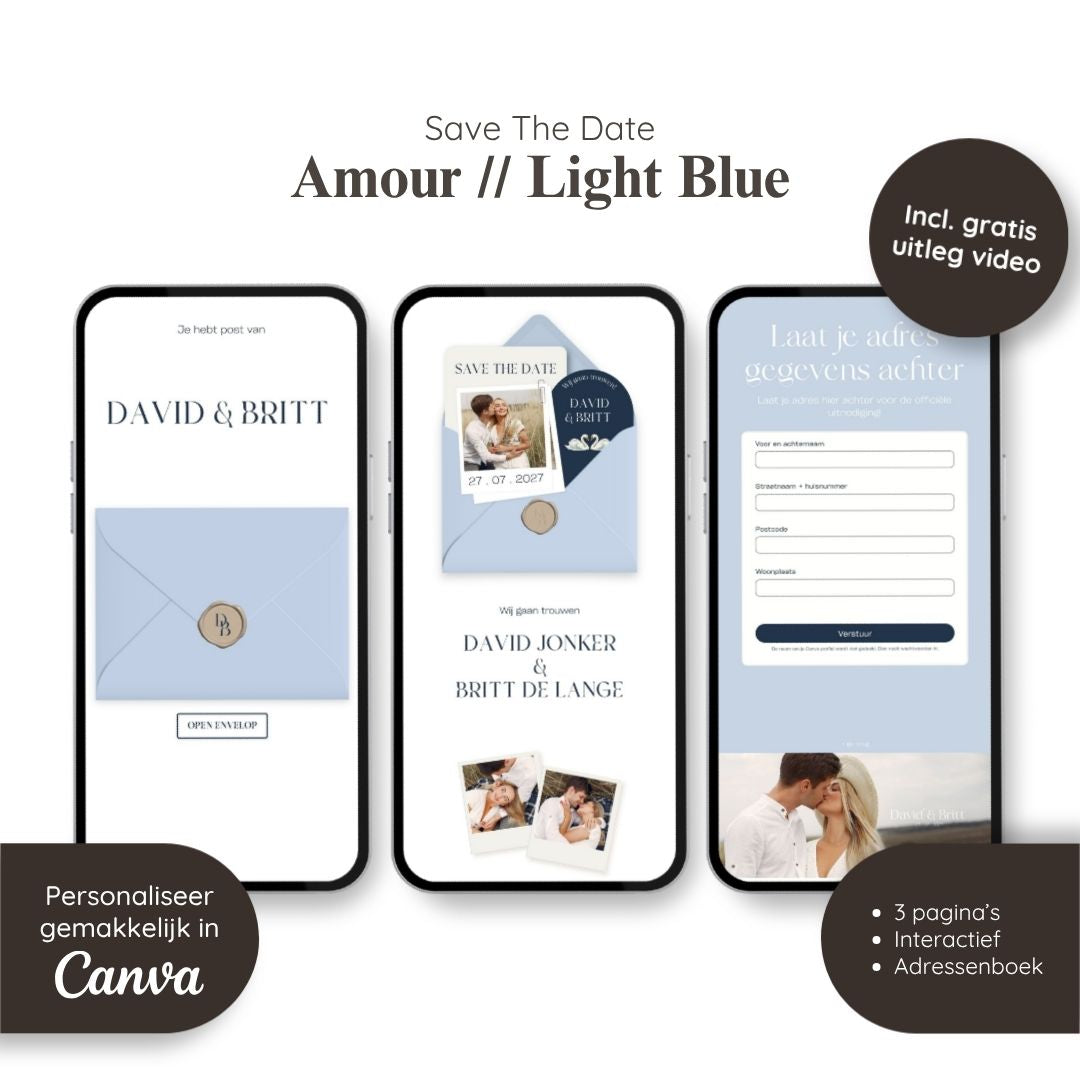 Save the Date // Amour Light Blue