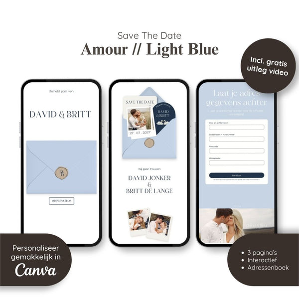 Save the Date // Amour Light Blue