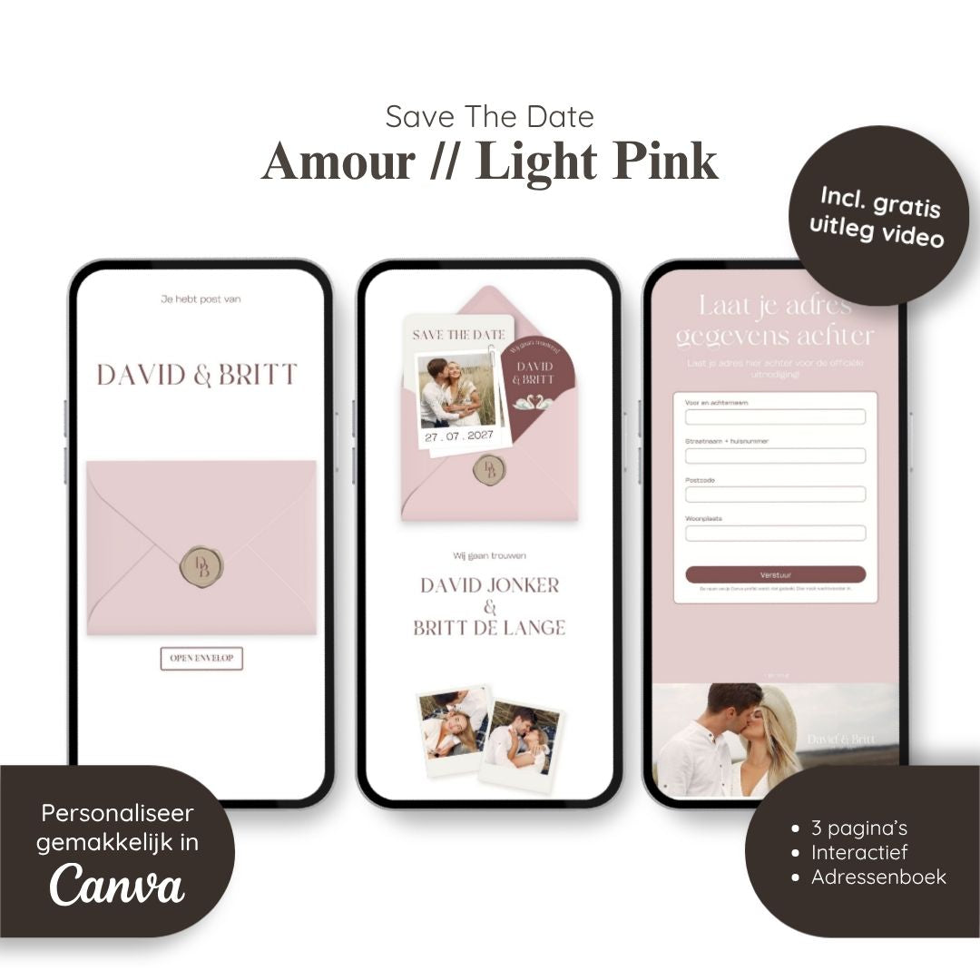 Save the Date // Amour Light Pink
