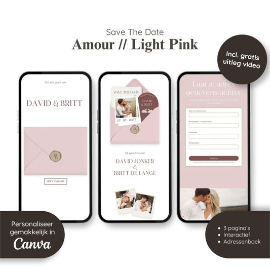 Save the Date // Amour Light Pink