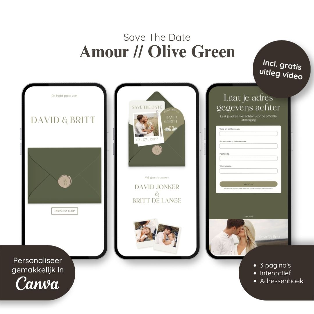 Save the Date // Amour Olive Green