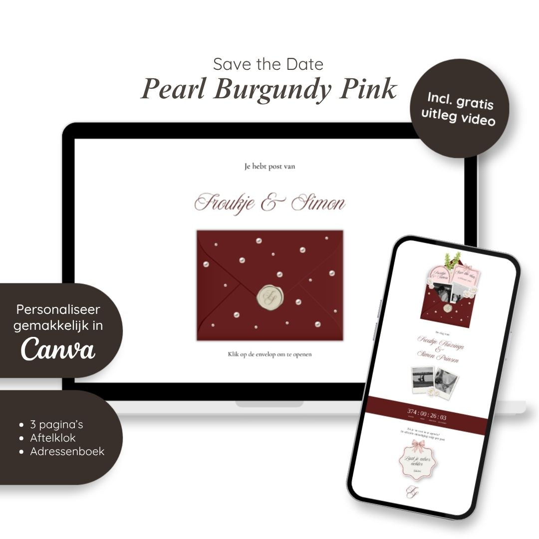 Save the Date // Pearl Burgundy