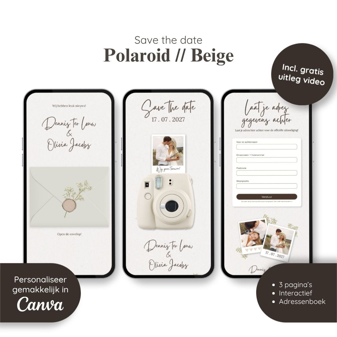 Save the date // Polaroid Beige