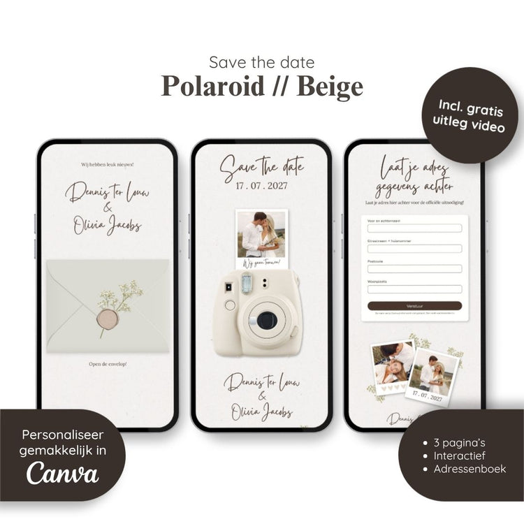 Save the date // Polaroid Beige