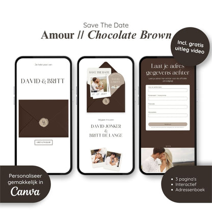 Save the Date // Amour Chocolate Brown