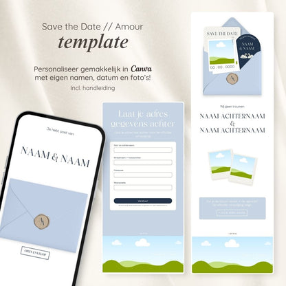 Save the Date // Amour Light Blue