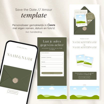 Save the Date // Amour Olive Green