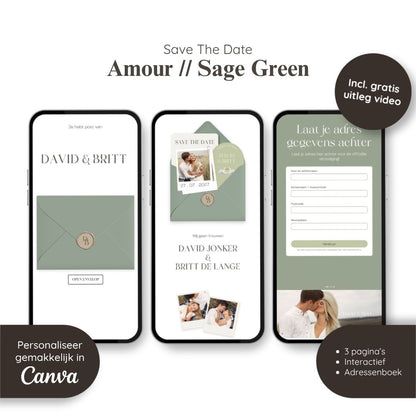 Save the Date // Amour Sage Green