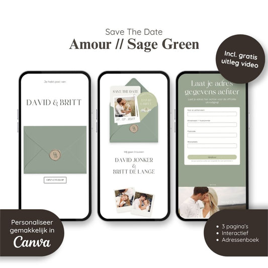 Save the Date // Amour Sage Green
