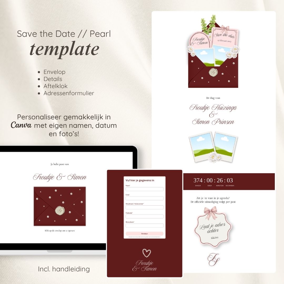 Save the Date // Pearl Burgundy