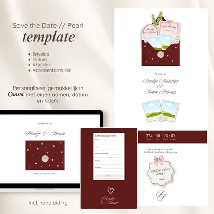 Save the Date // Pearl Burgundy