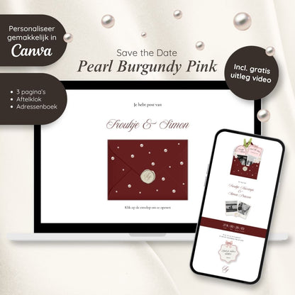 Save the Date // Pearl Burgundy