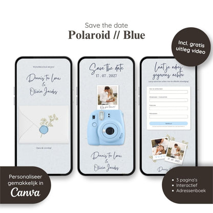 Save the date // Polaroid Blue