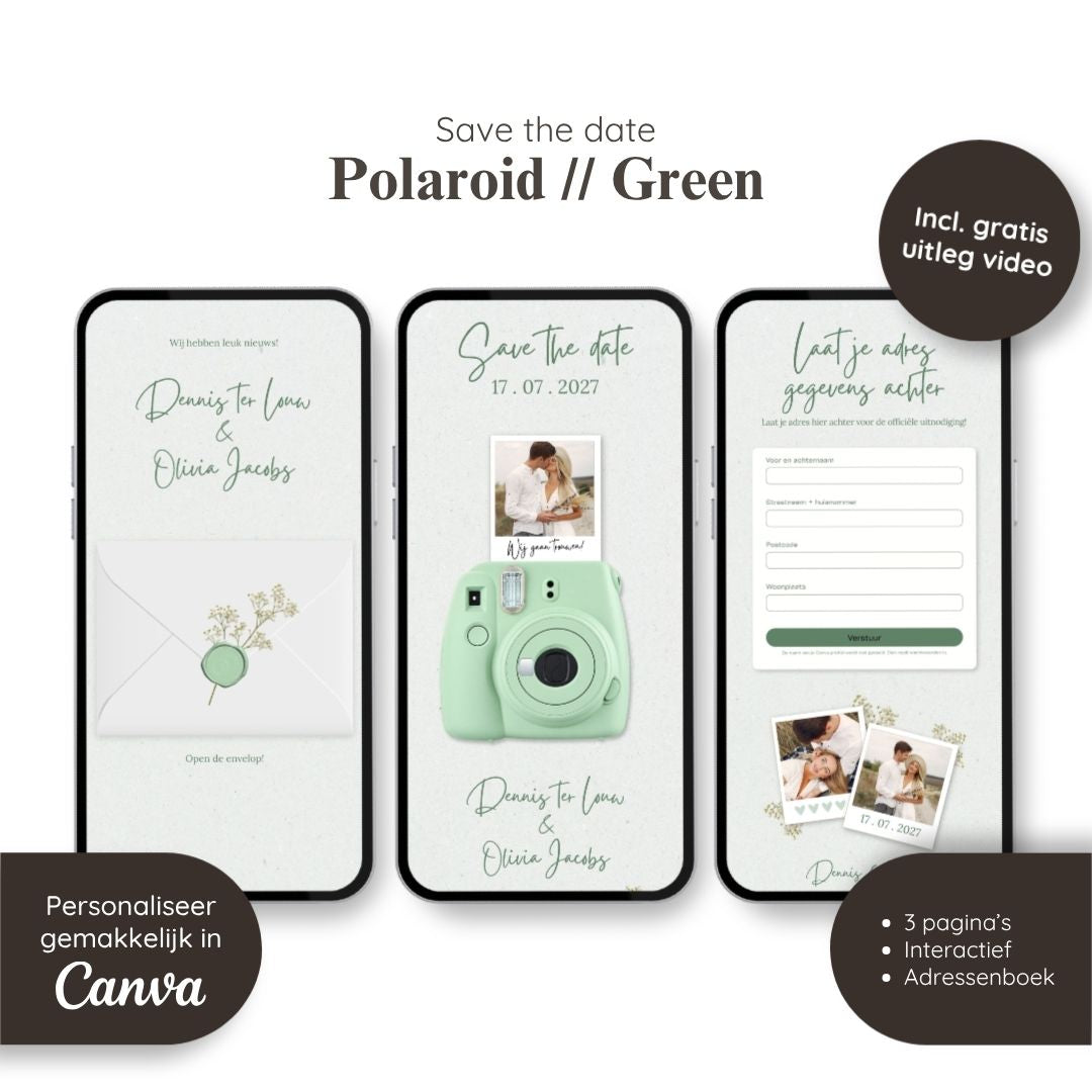 Save the date // Polaroid Green