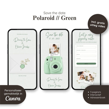 Save the date // Polaroid Green
