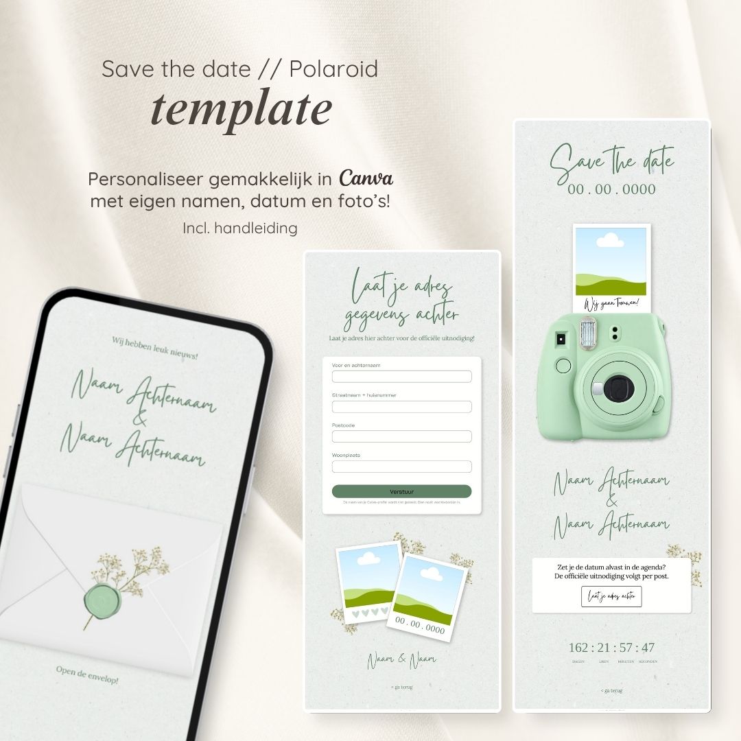Save the date // Polaroid Green