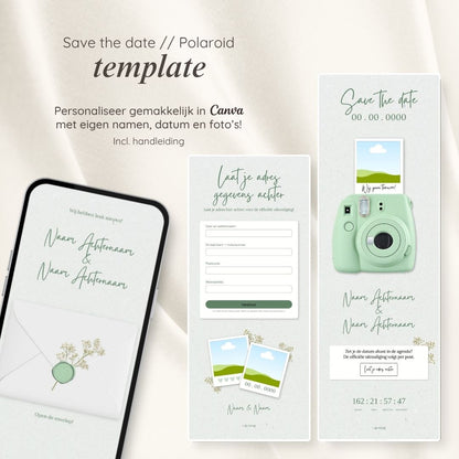 Save the date // Polaroid Green