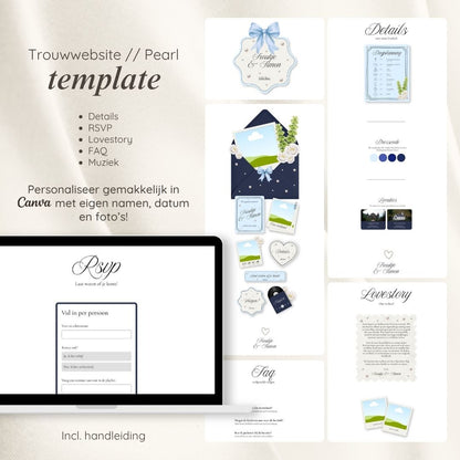 Trouwwebsite // Pearl Blue