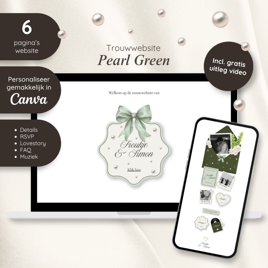 Trouwwebsite // Pearl Green