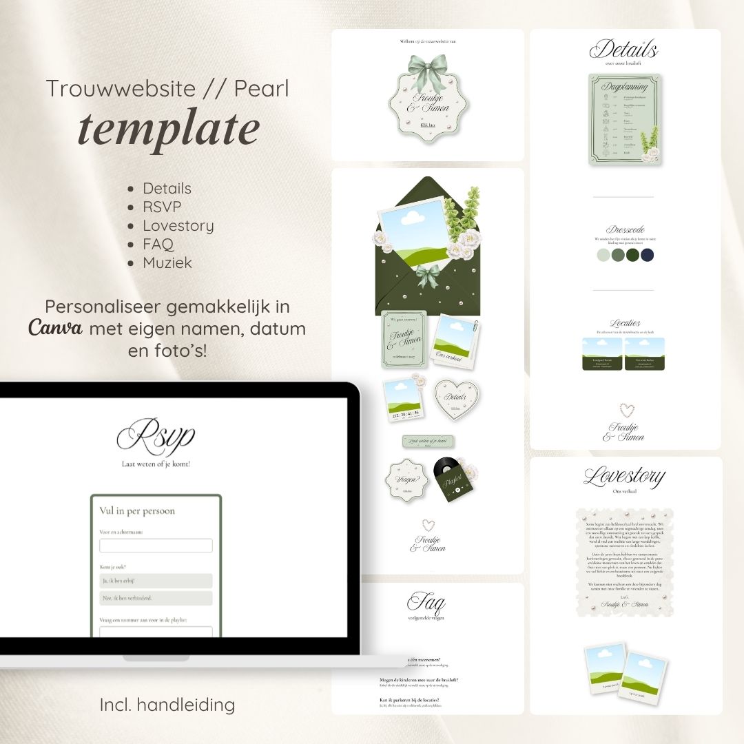 Trouwwebsite // Pearl Green