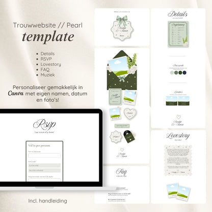 Trouwwebsite // Pearl Green