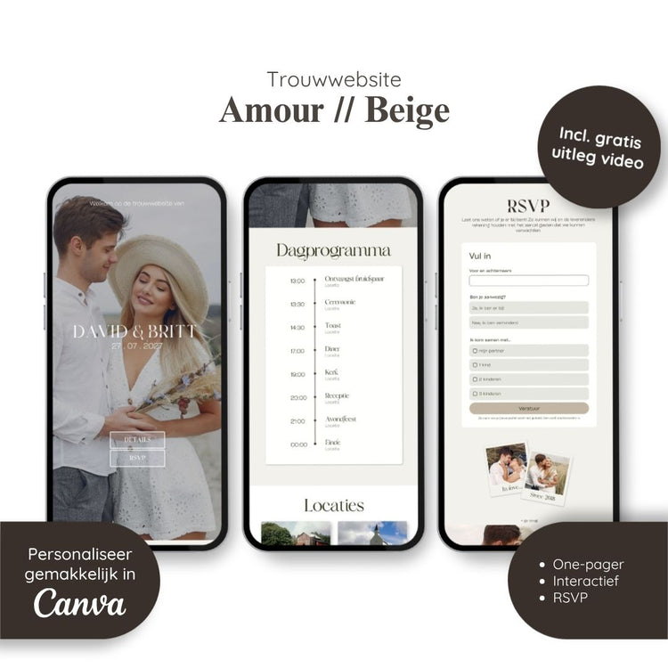 Trouwwebsite // Amour Beige