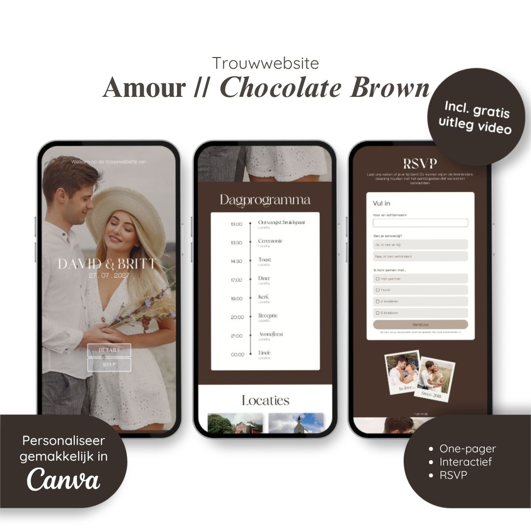 Trouwwebsite // Amour Chocolate Brown