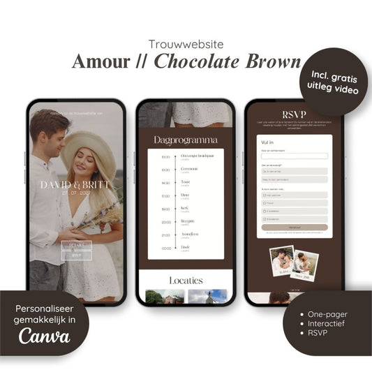 Trouwwebsite // Amour Chocolate Brown