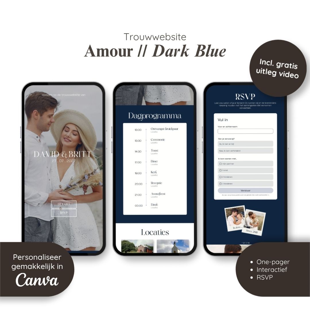Trouwwebsite // Amour Dark Blue