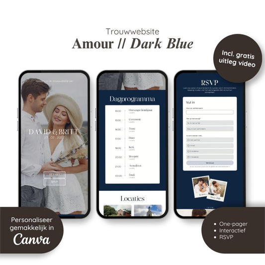 Trouwwebsite // Amour Dark Blue