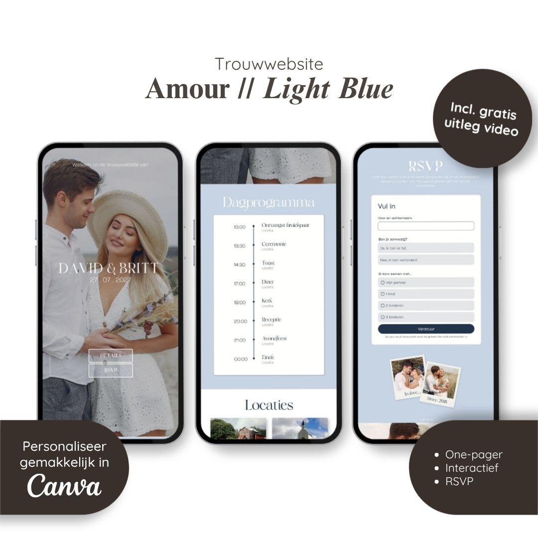 Trouwwebsite // Amour Light Blue