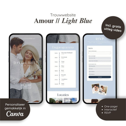 Trouwwebsite // Amour Light Blue