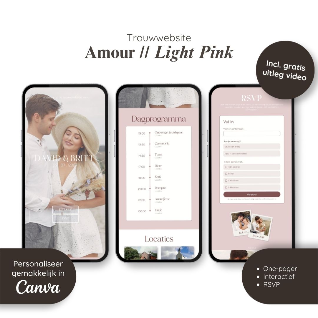 Trouwwebsite // Amour Light Pink