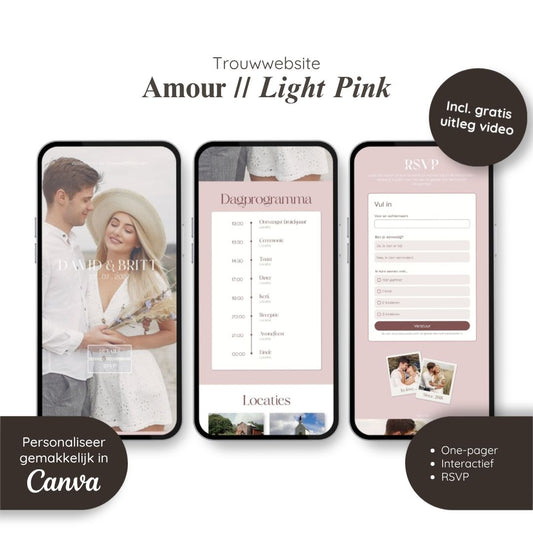 Trouwwebsite // Amour Light Pink