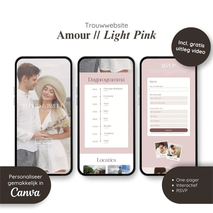 Trouwwebsite // Amour Light Pink