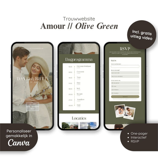 Trouwwebsite // Amour Olive Green