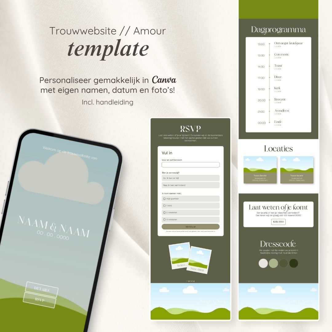 Trouwwebsite // Amour Olive Green