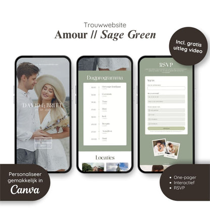 Trouwwebsite // Amour Sage Green