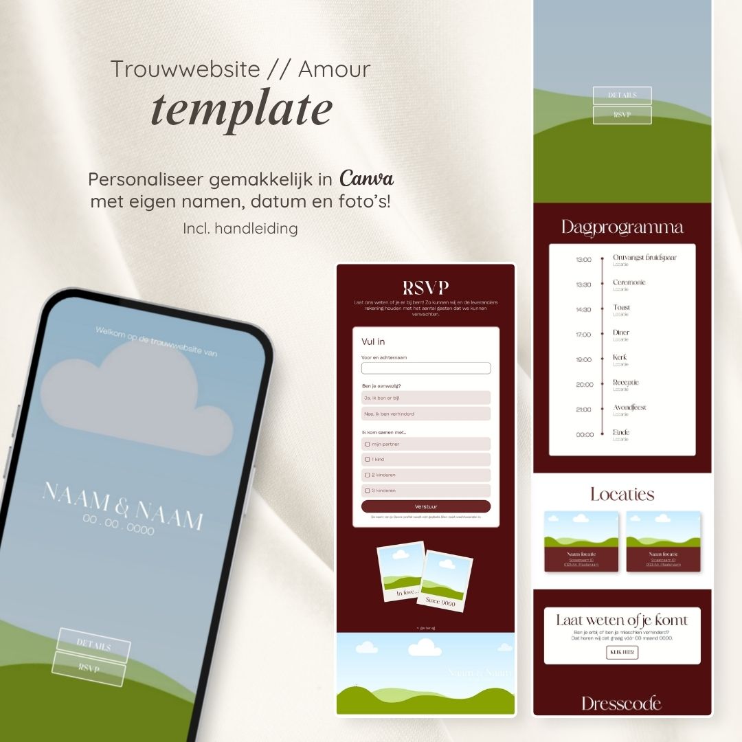 Trouwwebsite // Amour Burgundy