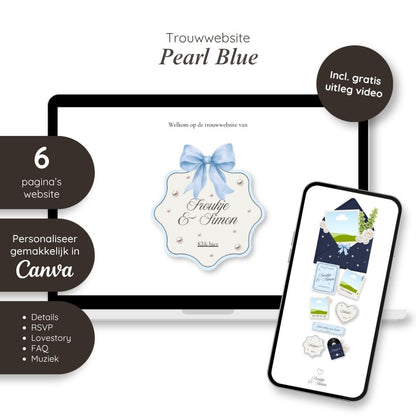 Trouwwebsite // Pearl Blue