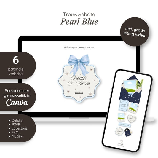 Trouwwebsite // Pearl Blue