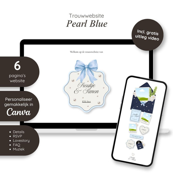 Trouwwebsite // Pearl Blue