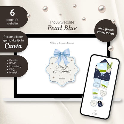 Trouwwebsite // Pearl Blue