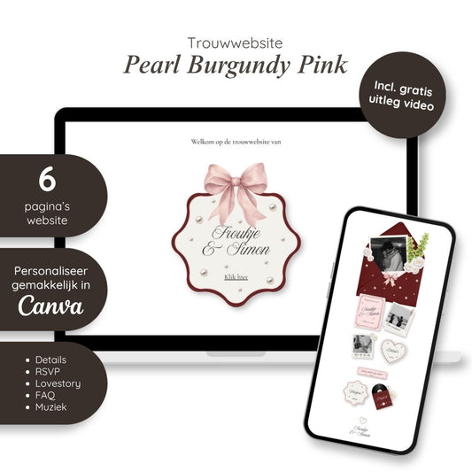 Trouwwebsite // Pearl Burgundy