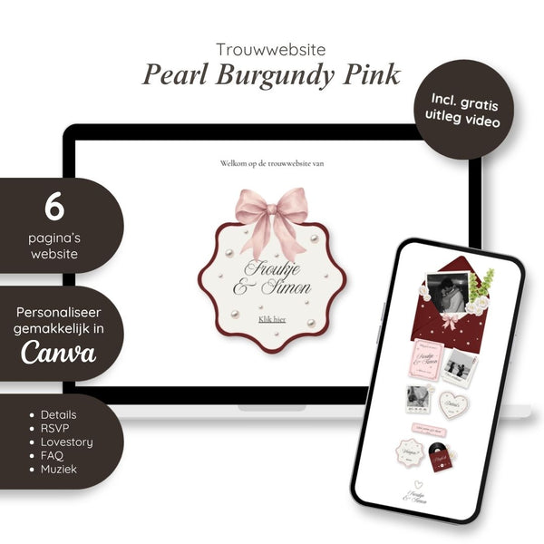 Trouwwebsite // Pearl Burgundy